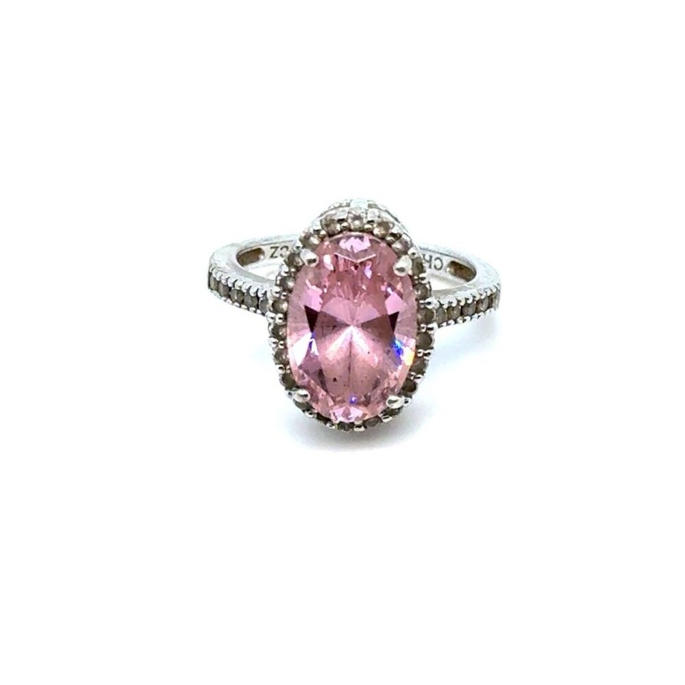 Pink/White Cz Silver 925‎ Ring